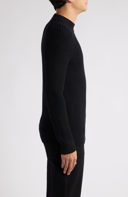 Shop Nordstrom Shaker Stitche Merino Wool Sweater In Black Rock