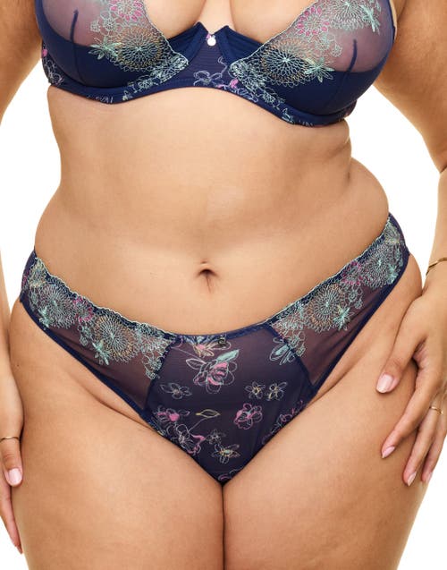 Shop Adore Me Prisma Brazilian Panties In Floral Blue