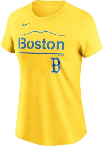 Nike Women's Nike Gold Boston Red Sox City Connect Wordmark T-Shirt
