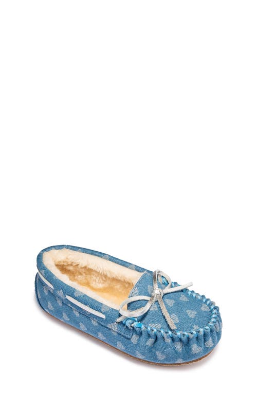 Minnetonka Kids' Jacquard Slipper In Blue Heart
