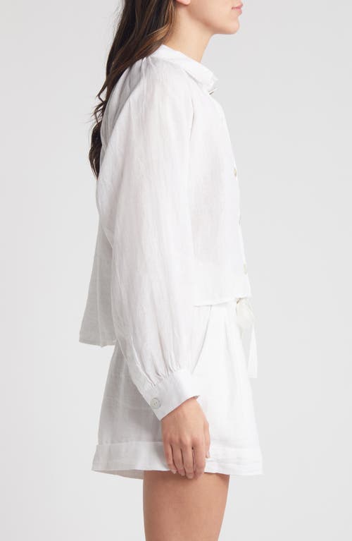 Shop Cleobella Negara Linen Button-up Shirt In White