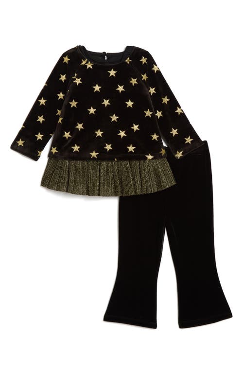 Shop Pippa & Julie Camilla Star Print Velvet Top, Tanki & Pants Set In Black