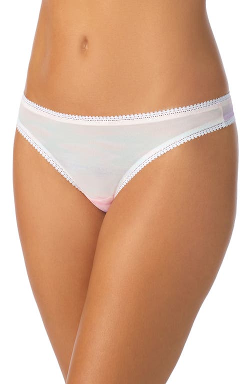 Shop On Gossamer Triple Mesh Print Thong In Sunset Stripe