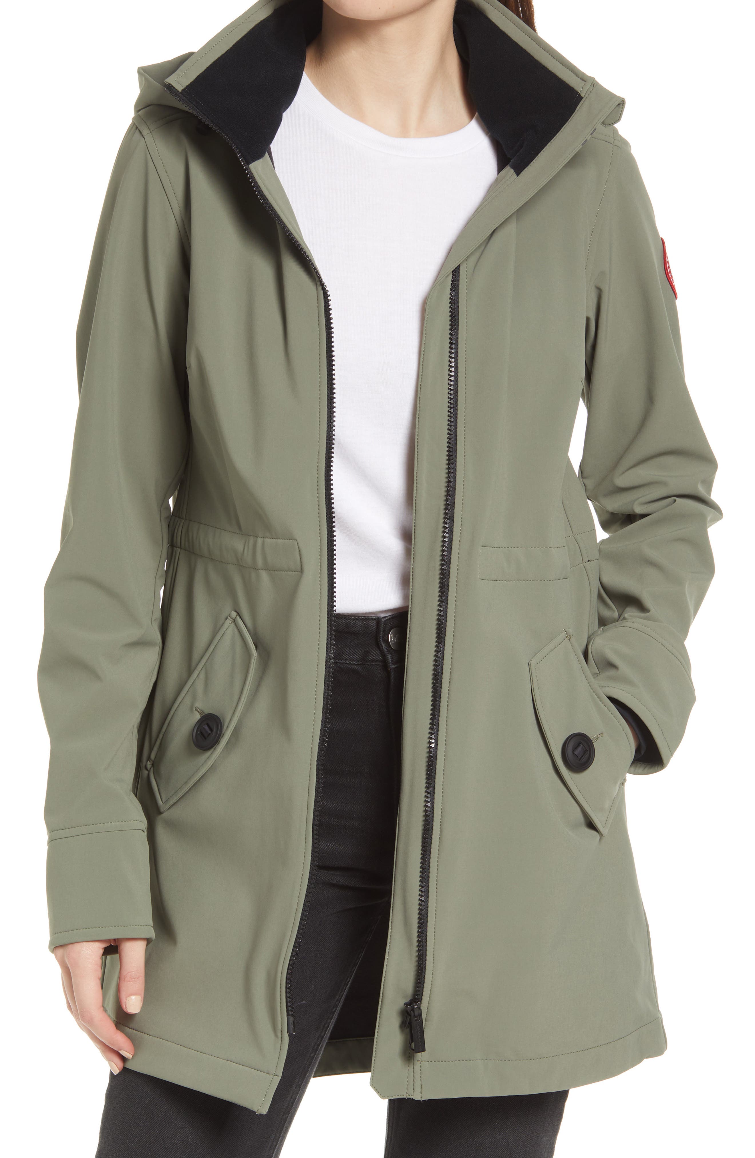 emerald green raincoat
