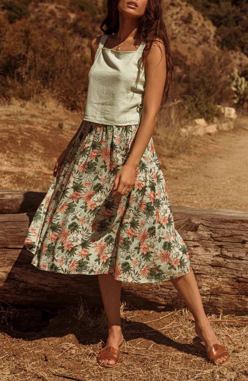 Lost + Wander Island Hopper Floral Skirt in Mint Floral