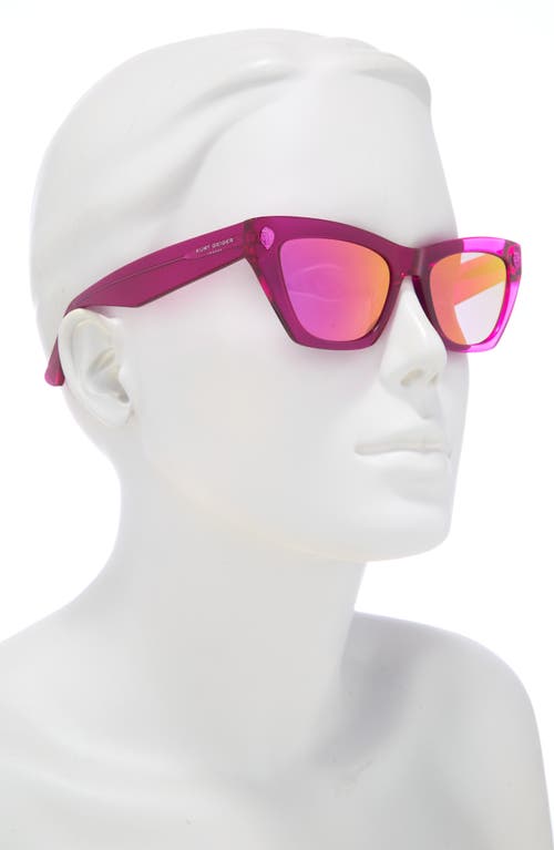Kurt Geiger London 51mm Cat Eye Sunglasses In Fuchsia Matte/pink Flash