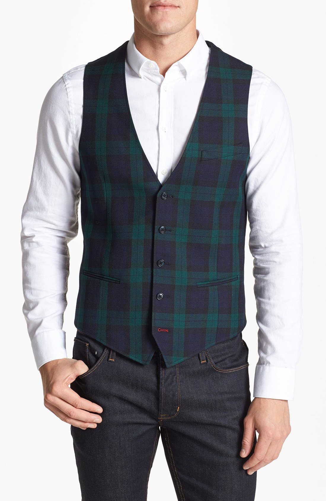 1901 Black Watch Plaid Vest Nordstrom
