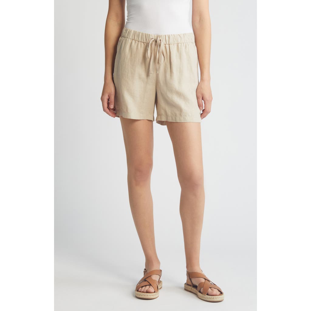 Caslon ® Linen Drawstring Shorts In Tan Oxford