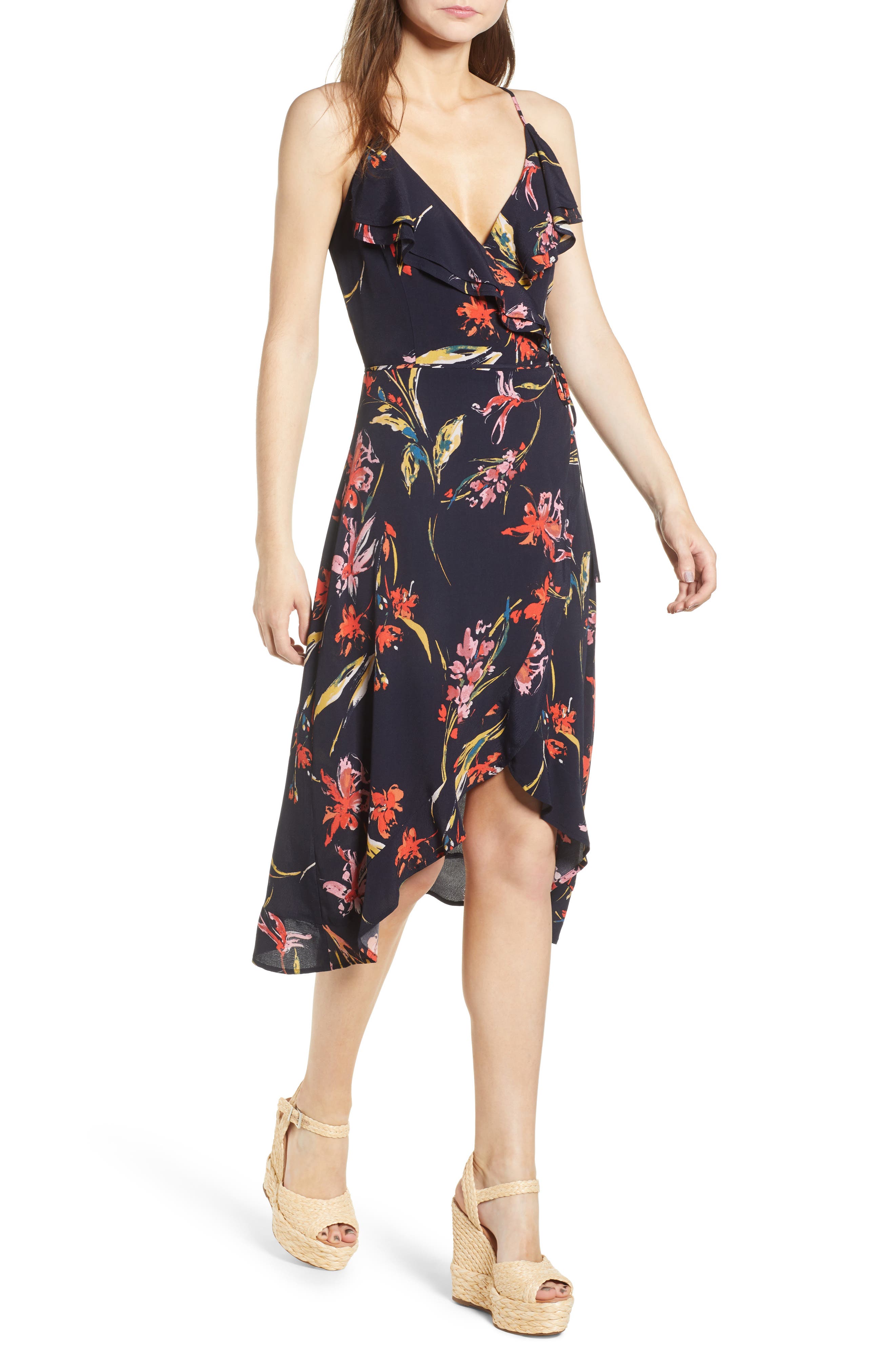 leith wrap midi dress