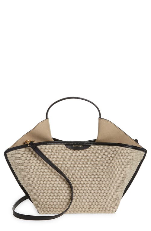 Mini Anne Raffia Tote in Raffia /Black