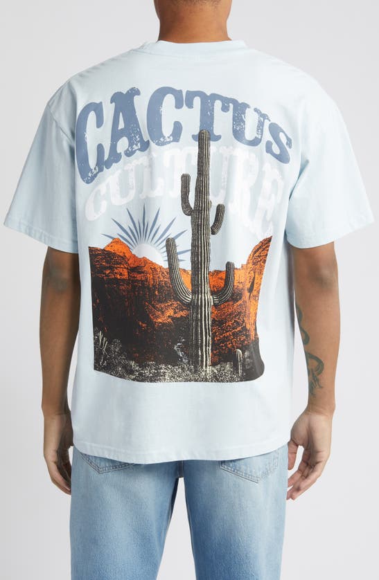 Shop Id Supply Co Cactus Culture Cotton Graphic T-shirt In Blue
