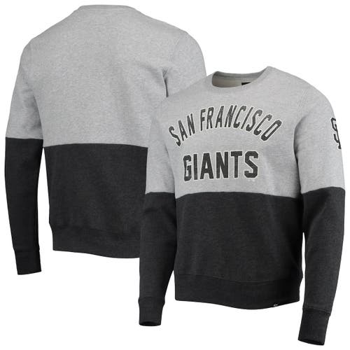 Men's '47 Heathered Gray/Heathered Black San Francisco Giants Two-Toned Team Pullover Sweatshirt in Heather Gray