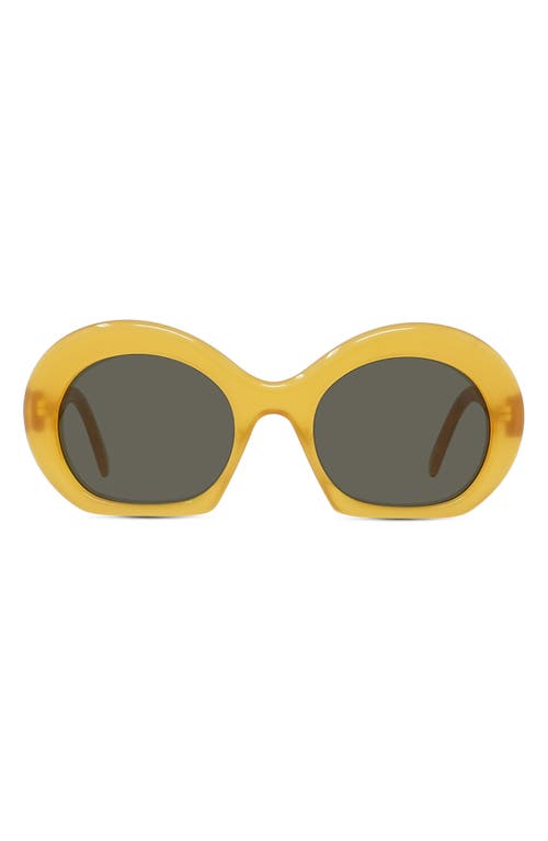 Loewe Curvy 54mm Round Sunglasses in Shiny Yellow /Green at Nordstrom