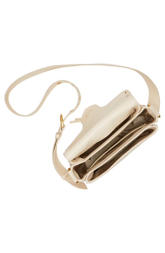 Shop Vince Camuto Macey Leather Crossbody Bag In Warm Vanilla Cowbos