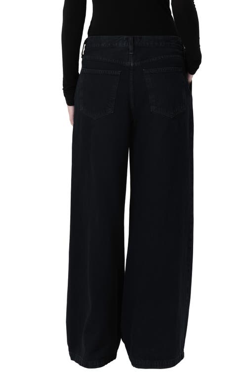 Shop Agolde Ellis Pleated Wide Leg Trouser Jeans In Crushed