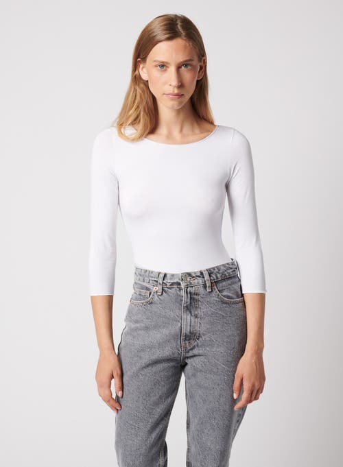 MAJESTIC MAJESTIC FILATURES SOFT TOUCH 3/4 SLEEVE MERROW EDGE BOATNECK T-SHIRT 