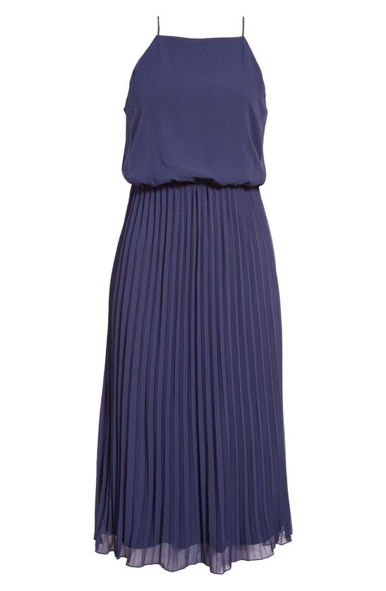 Sam Edelman Blouson Pleated Dress In Navy