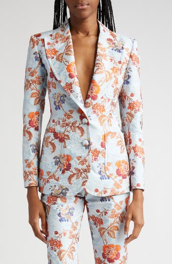 Floral clearance jacquard blazer