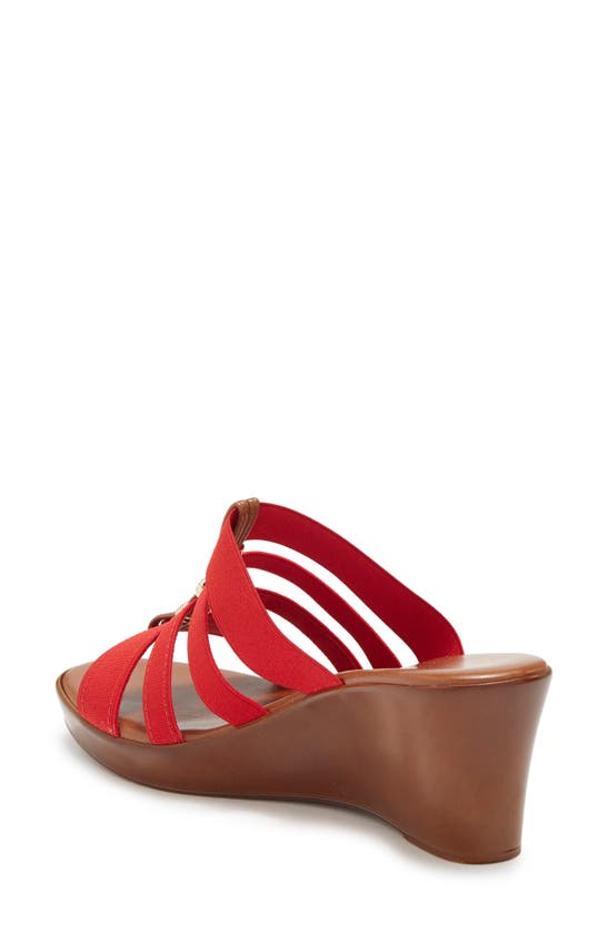 Shop Italian Shoemakers Clover 4-band Wedge Sandal In Red