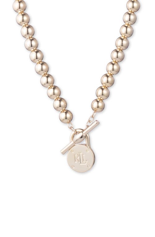 Lauren Ralph Lauren Logo Toggle Collar Necklace in Gold at Nordstrom