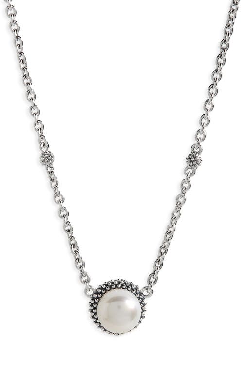 Shop Lagos Luna Freshwater Pearl Pendant Necklace In Silver/pearl