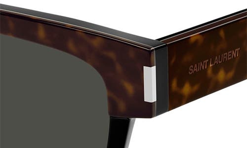 Shop Saint Laurent Vadim 54mm Rectangular Sunglasses In Havana