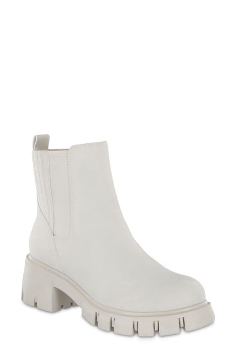 White Narrow-Calf Boots for Women