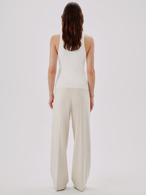 Another Tomorrow Ribbed-knit Tank Top In White