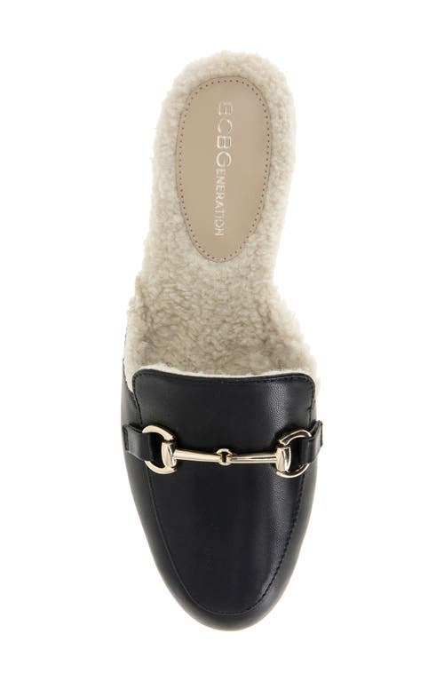 Shop Bcbg Zorie 4 Faux Shearling Lined Bit Mule In Black/faux Shearling