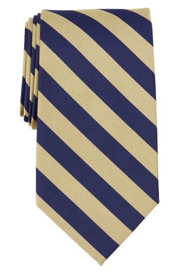 Shop Brooks Brothers Bar Stripe Silk Blend Tie In Gold