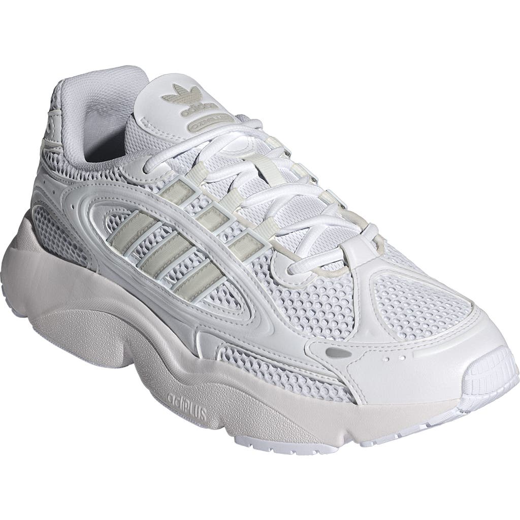 adidas Ozmillen Sneaker in White/White/Black