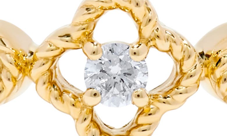 H.j. Namdar 14k Gold Diamond Clover Ring In 14k Yellow Gold