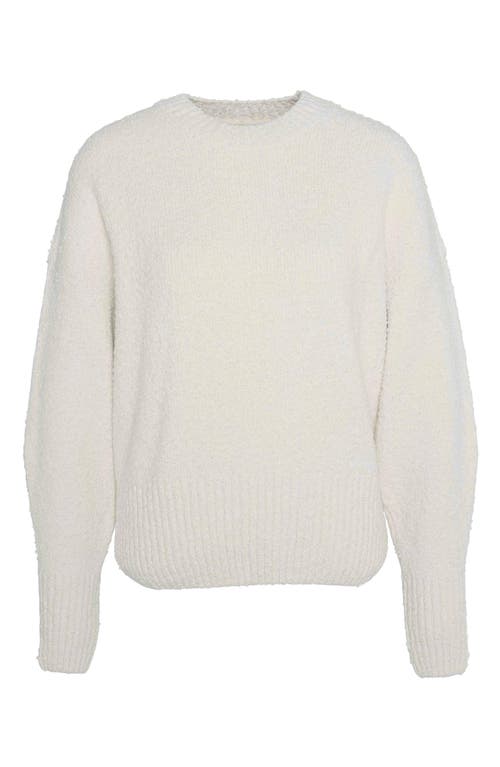 Barbour Iris Cotton Blend Bouclé Sweater In Ecru Beige