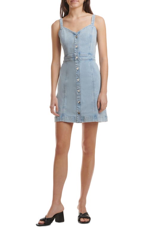 Button-Front Chambray Minidress in Primrose