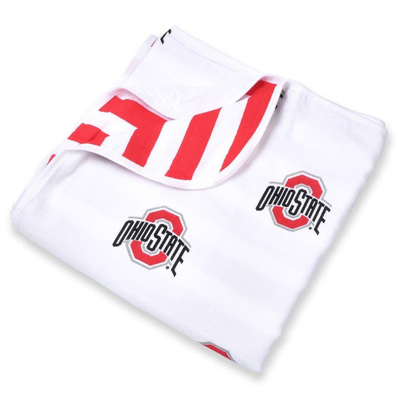 Shop Three Little Anchors Infant  Ohio State Buckeyes 47" X 47" Muslin 4-layer Blanket In White