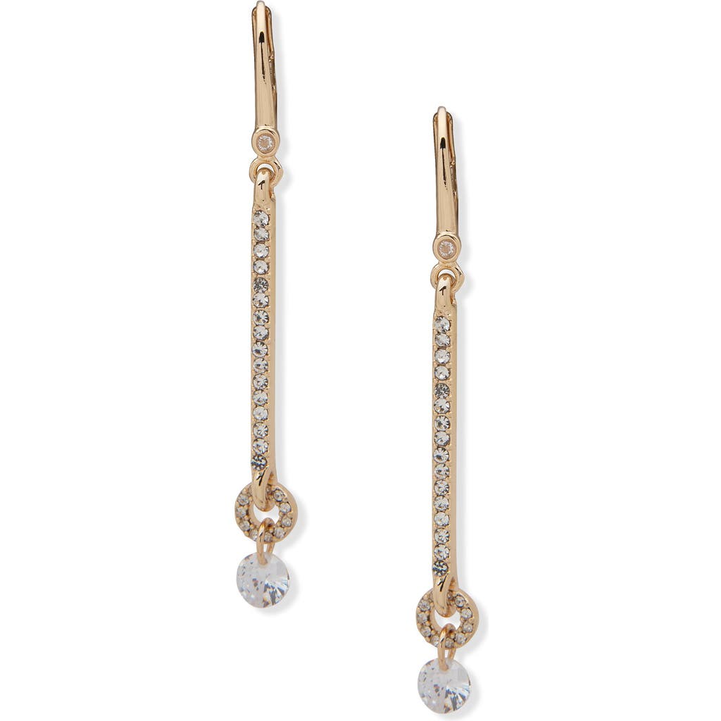 Shop Dkny Crystal Linear Drop Earrings In Gld/cry/cz