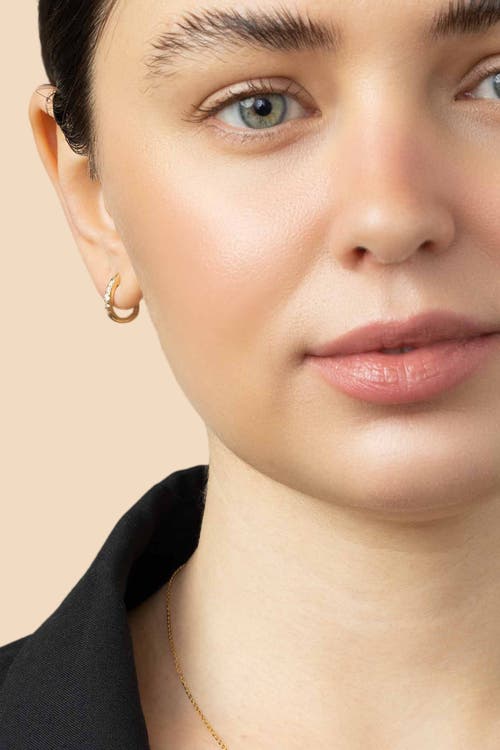 Oradina 14k Gold Regal Diamond Huggies In Yellow Gold - Diamonds