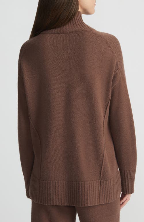 Shop Lafayette 148 New York Mélange Cashmere Sweater In Wood