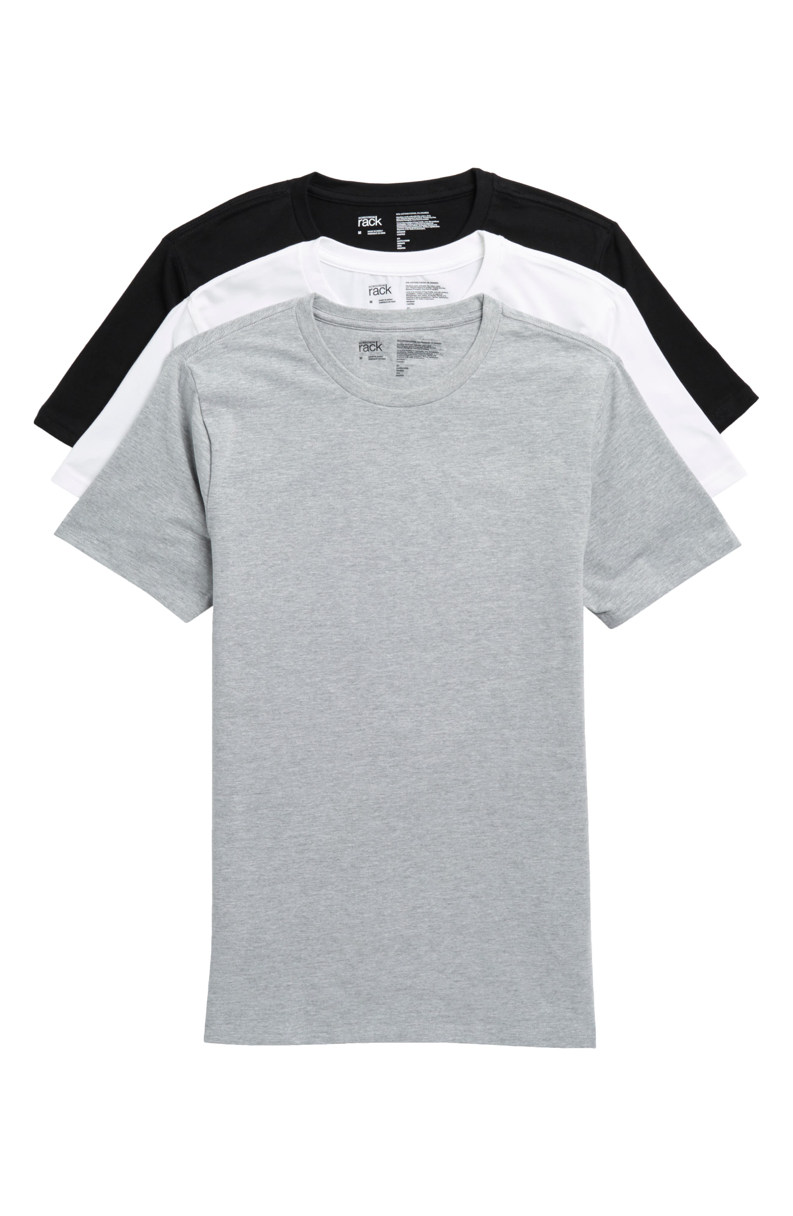 NORDSTROM RACK Pack of 3 Stretch Cotton Trim Fit Crewneck T-Shirt |  Nordstromrack