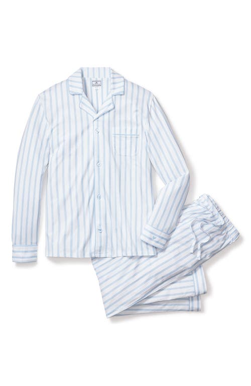 Shop Petite Plume Luxe Stripe Pima Cotton Pajamas In White