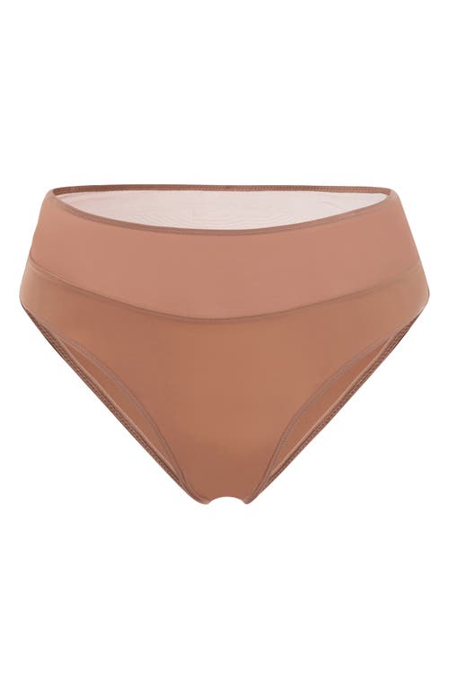 Shop Wolford Mesh Panel Briefs In Macchiato