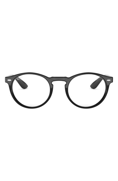 Ray-Ban Unisex 53mm Round Optical Glasses in Shiny Black at Nordstrom