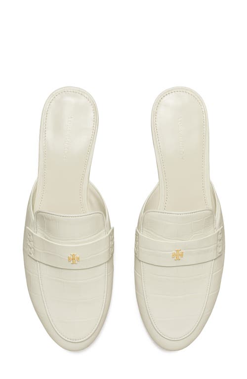 Tory Burch Croc Embossed Mule In New Ivory