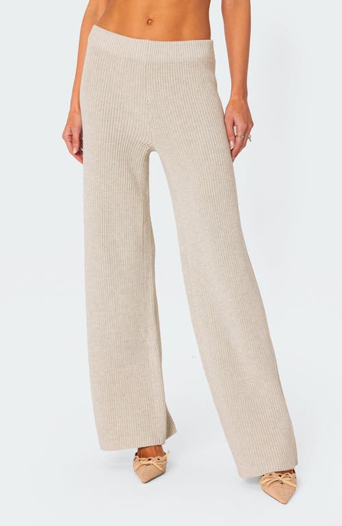 EDIKTED Sunday Straight Leg Cotton Pants Cream at Nordstrom,