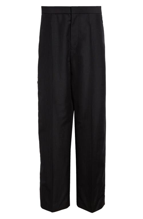 Shop Alaïa Inset Wide Knit Waistband Trousers In Gris Fonce