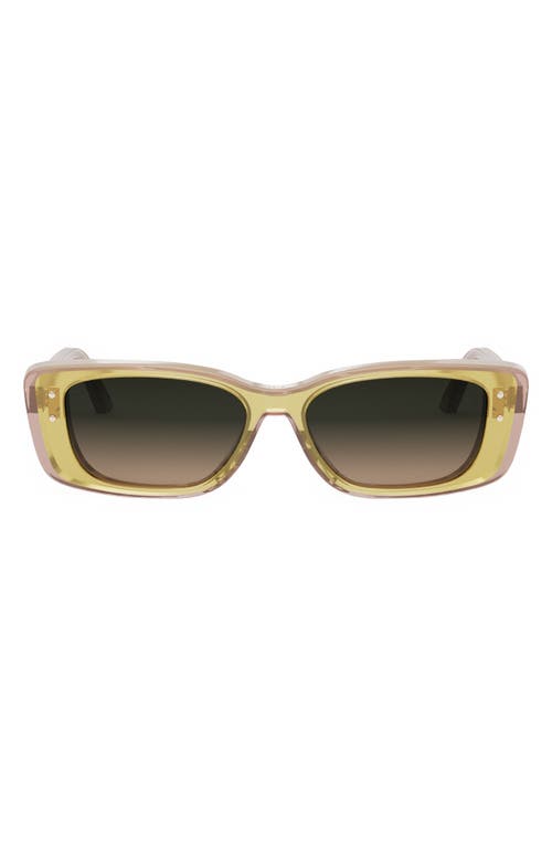 ‘DiorHighlight S2I 53mm Rectangular Sunglasses in Shiny Yellow /Gradient Green at Nordstrom