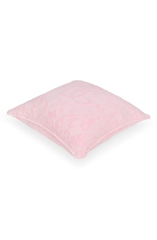 Dolce & Gabbana Dolce&gabbana Dg Logo Cotton Terry Cloth Outdoor Accent Pillow In Pink