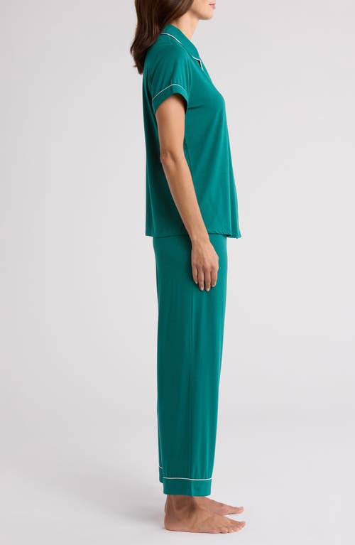 Shop Nordstrom Moonlight Eco Crop Pajamas In Green Storm