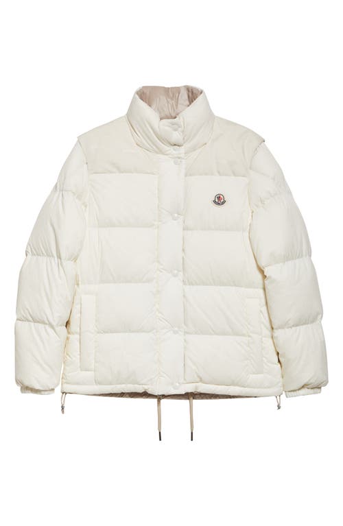 Shop Moncler Verone Convertible Down Puffer Jacket In Natural