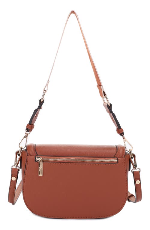 Shop Mali + Lili Kiana Recycled Vegan Leather Crossbody Bag In Cognac